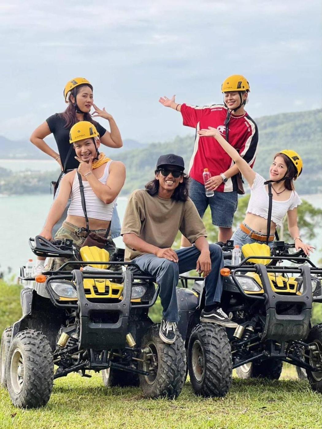 Group of friends with their ATVs