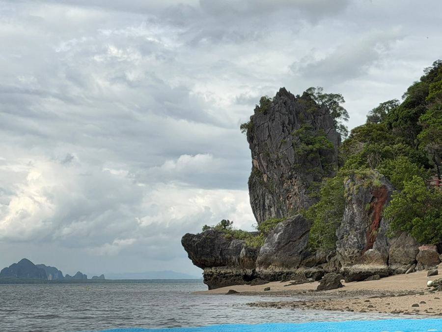 Limestone island on the shore