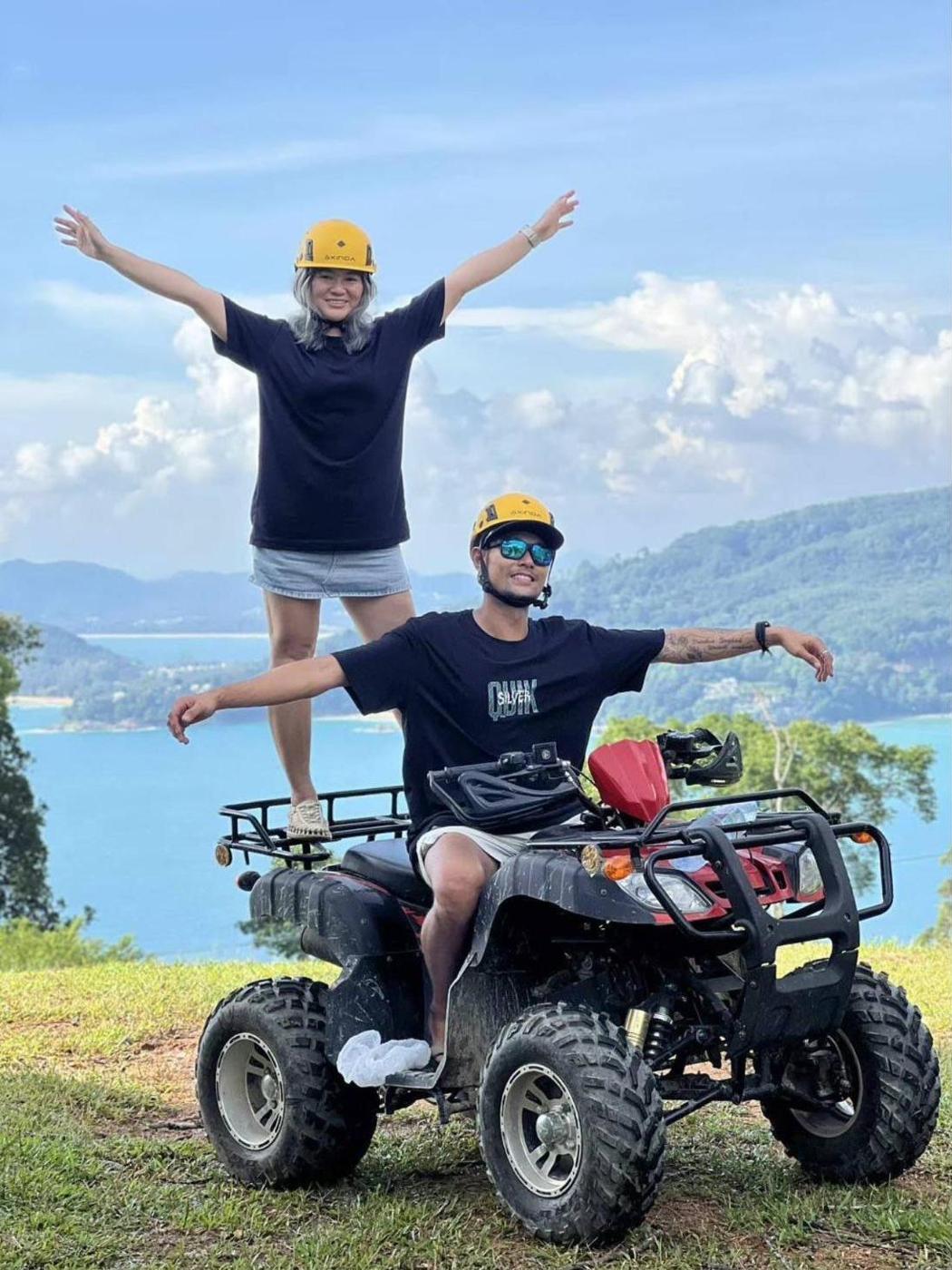 ATV on the hilltop above the bay